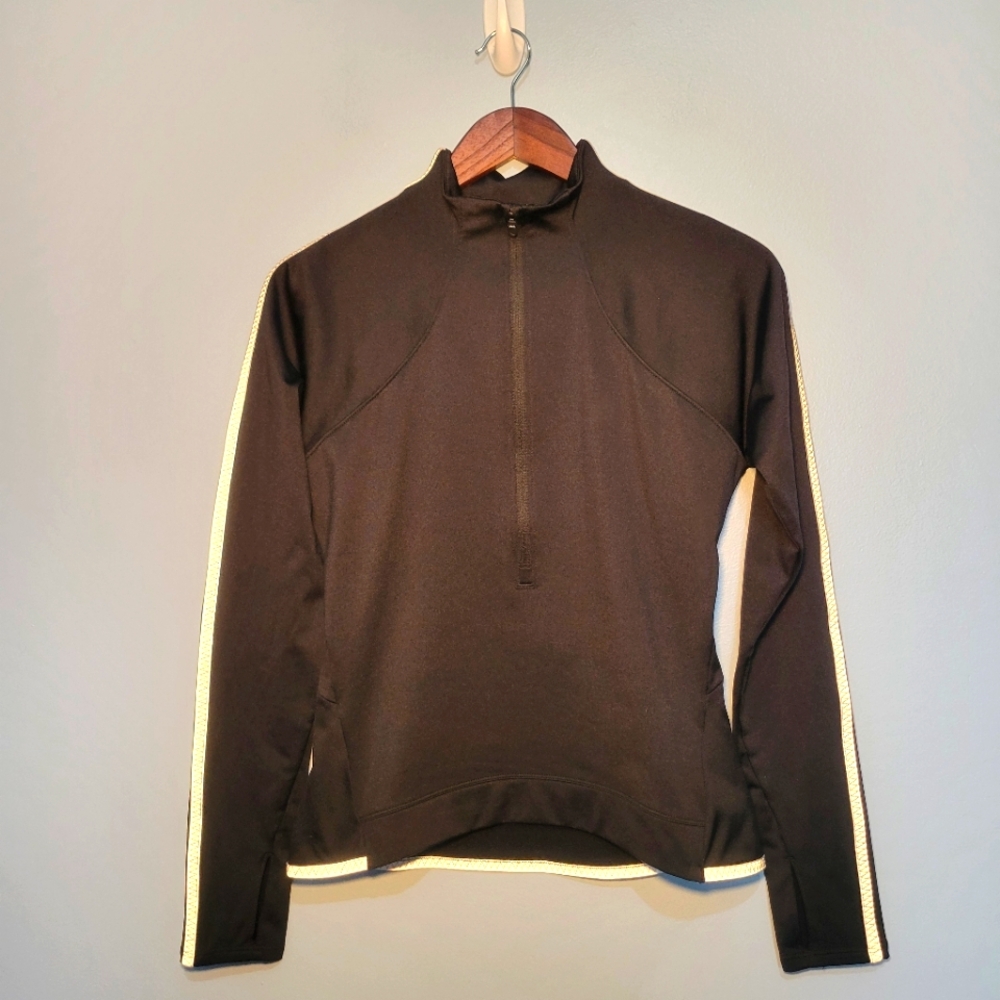 Lole Womens Just Long Sleeve Active Top Black Size Small Reflective detailing